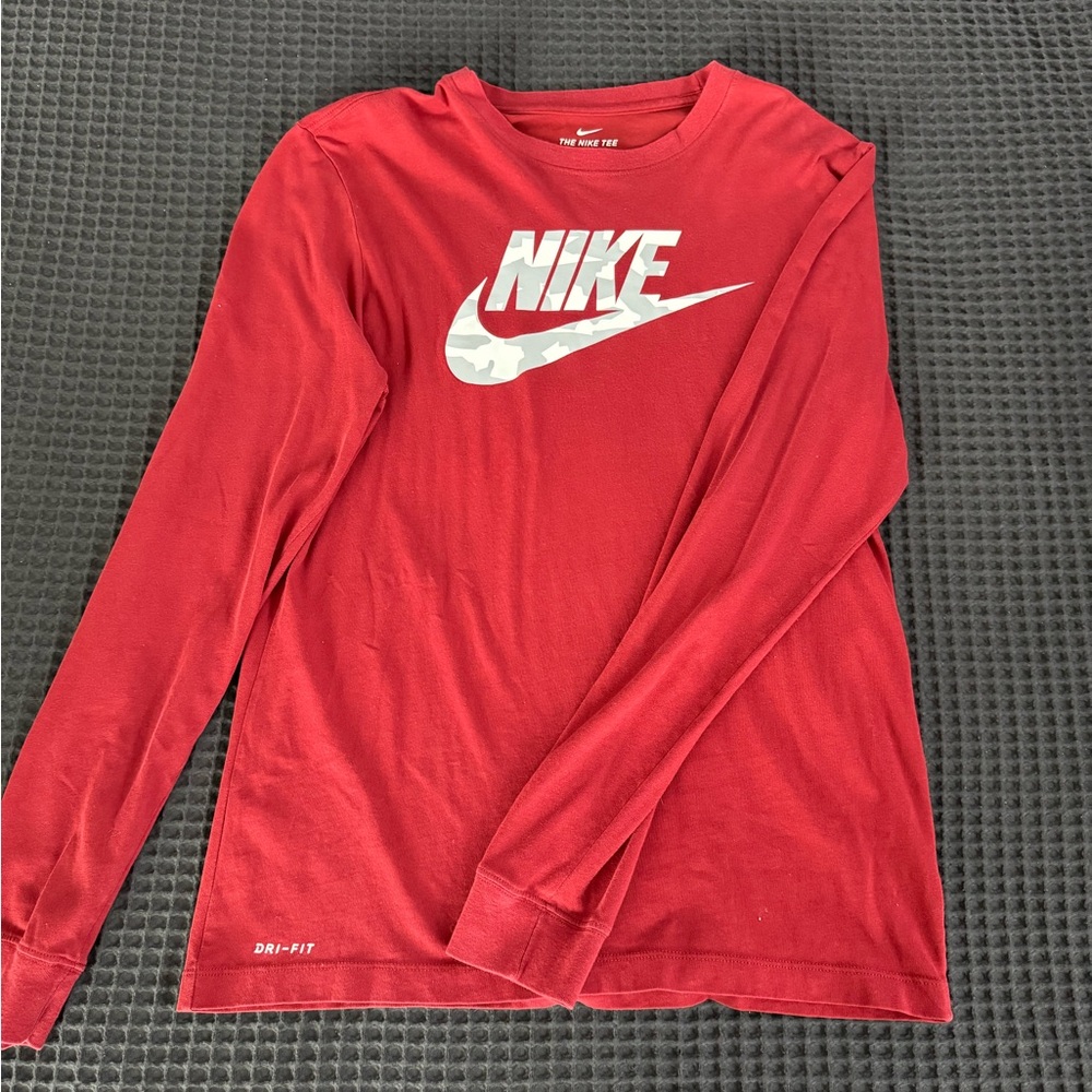 Nike Red Long Sleeve Dri-Fit Shirt